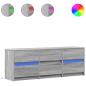 Preview: TV-Schrank mit LED-Beleuchtung Grau Sonoma 140x34x50 cm