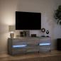 Preview: TV-Schrank mit LED-Beleuchtung Grau Sonoma 140x34x50 cm