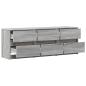 Preview: TV-Schrank mit LED-Beleuchtung Grau Sonoma 140x34x50 cm