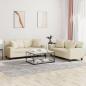 Preview: ARDEBO.de - 2-tlg. Sofagarnitur mit Kissen Creme Kunstleder