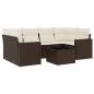 Preview: 7-tlg. Garten-Sofagarnitur mit Kissen Braun Poly Rattan