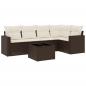Preview: 6-tlg. Garten-Sofagarnitur mit Kissen Braun Poly Rattan