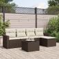 Preview: ARDEBO.de - 6-tlg. Garten-Sofagarnitur mit Kissen Braun Poly Rattan