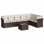 Preview: 8-tlg. Garten-Sofagarnitur mit Kissen Braun Poly Rattan