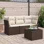 Preview: ARDEBO.de - 4-tlg. Garten-Sofagarnitur mit Kissen Braun Poly Rattan