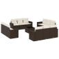 Preview: 13-tlg. Garten-Sofagarnitur mit Kissen Braun Poly Rattan