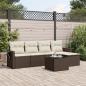Preview: ARDEBO.de - 6-tlg. Garten-Sofagarnitur mit Kissen Braun Poly Rattan