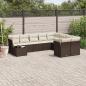 Preview: ARDEBO.de - 10-tlg. Garten-Sofagarnitur mit Kissen Braun Poly Rattan