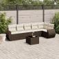 Preview: ARDEBO.de - 7-tlg. Garten-Sofagarnitur mit Kissen Braun Poly Rattan
