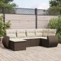 Preview: ARDEBO.de - 6-tlg. Garten-Sofagarnitur mit Kissen Braun Poly Rattan