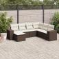 Preview: ARDEBO.de - 7-tlg. Garten-Sofagarnitur mit Kissen Braun Poly Rattan