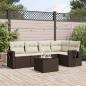 Preview: ARDEBO.de - 6-tlg. Garten-Sofagarnitur mit Kissen Braun Poly Rattan