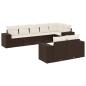 Preview: 8-tlg. Garten-Sofagarnitur mit Kissen Braun Poly Rattan