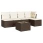 Preview: 6-tlg. Garten-Sofagarnitur mit Kissen Braun Poly Rattan