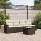 Preview: ARDEBO.de - 5-tlg. Garten-Sofagarnitur mit Kissen Braun Poly Rattan