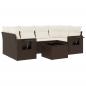 Preview: 7-tlg. Garten-Sofagarnitur mit Kissen Braun Poly Rattan