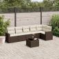 Preview: ARDEBO.de - 7-tlg. Garten-Sofagarnitur mit Kissen Braun Poly Rattan