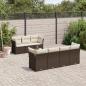 Preview: ARDEBO.de - 8-tlg. Garten-Sofagarnitur mit Kissen Braun Poly Rattan