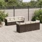 Preview: ARDEBO.de - 9-tlg. Garten-Sofagarnitur mit Kissen Braun Poly Rattan