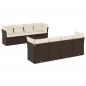 Preview: 9-tlg. Garten-Sofagarnitur mit Kissen Braun Poly Rattan