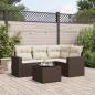 Preview: ARDEBO.de - 5-tlg. Garten-Sofagarnitur mit Kissen Braun Poly Rattan