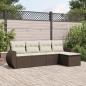 Preview: ARDEBO.de - 5-tlg. Garten-Sofagarnitur mit Kissen Braun Poly Rattan