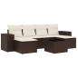 Preview: 7-tlg. Garten-Sofagarnitur mit Kissen Braun Poly Rattan
