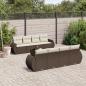 Preview: ARDEBO.de - 9-tlg. Garten-Sofagarnitur mit Kissen Braun Poly Rattan
