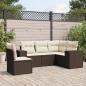 Preview: ARDEBO.de - 5-tlg. Garten-Sofagarnitur mit Kissen Braun Poly Rattan