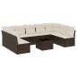 Preview: 10-tlg. Garten-Sofagarnitur mit Kissen Braun Poly Rattan