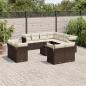 Preview: ARDEBO.de - 12-tlg. Garten-Sofagarnitur mit Kissen Braun Poly Rattan