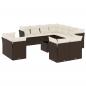 Preview: 12-tlg. Garten-Sofagarnitur mit Kissen Braun Poly Rattan