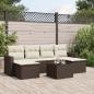Preview: ARDEBO.de - 7-tlg. Garten-Sofagarnitur mit Kissen Braun Poly Rattan