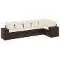 Preview: 6-tlg. Garten-Sofagarnitur mit Kissen Braun Poly Rattan