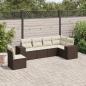 Preview: ARDEBO.de - 6-tlg. Garten-Sofagarnitur mit Kissen Braun Poly Rattan