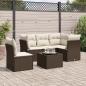 Preview: ARDEBO.de - 6-tlg. Garten-Sofagarnitur mit Kissen Braun Poly Rattan