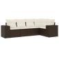 Preview: 5-tlg. Garten-Sofagarnitur mit Kissen Braun Poly Rattan