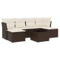 Preview: 7-tlg. Garten-Sofagarnitur mit Kissen Braun Poly Rattan
