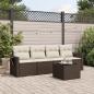 Preview: ARDEBO.de - 5-tlg. Garten-Sofagarnitur mit Kissen Braun Poly Rattan