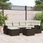 Preview: ARDEBO.de - 7-tlg. Garten-Sofagarnitur mit Kissen Braun Poly Rattan