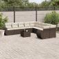 Preview: ARDEBO.de - 11-tlg. Garten-Sofagarnitur mit Kissen Braun Poly Rattan