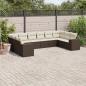 Preview: ARDEBO.de - 10-tlg. Garten-Sofagarnitur mit Kissen Braun Poly Rattan