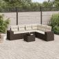 Preview: ARDEBO.de - 7-tlg. Garten-Sofagarnitur mit Kissen Braun Poly Rattan