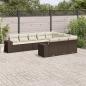 Preview: ARDEBO.de - 10-tlg. Garten-Sofagarnitur mit Kissen Braun Poly Rattan
