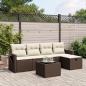 Preview: ARDEBO.de - 6-tlg. Garten-Sofagarnitur mit Kissen Braun Poly Rattan