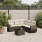 Preview: ARDEBO.de - 6-tlg. Garten-Sofagarnitur mit Kissen Braun Poly Rattan