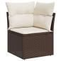 Preview: 3-tlg. Garten-Sofagarnitur mit Kissen Braun Poly Rattan
