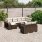 Preview: ARDEBO.de - 11-tlg. Garten-Sofagarnitur mit Kissen Braun Poly Rattan