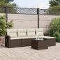 Preview: ARDEBO.de - 6-tlg. Garten-Sofagarnitur mit Kissen Braun Poly Rattan