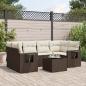 Preview: ARDEBO.de - 7-tlg. Garten-Sofagarnitur mit Kissen Braun Poly Rattan